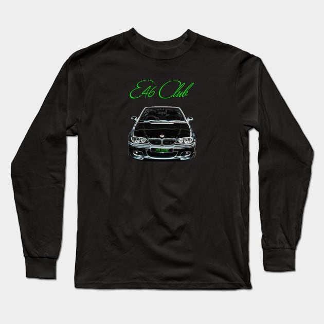 BMW E46 Club Convertible Face Lift Front & Rear M3 Long Sleeve T-Shirt by JFK KARZ